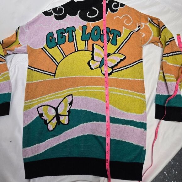 DOLLS KILL‎ Current Mood get lost sunset oversized intarsia knit sweater S - Picture 8 of 8